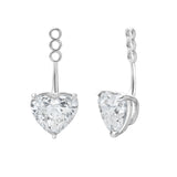 Mariposa 14K White Gold Heart Lab Grown Diamond Earring Jackets – 10 cts