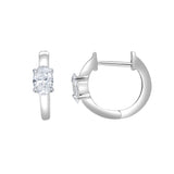 Oval Obsession 14K White Gold Lab Grown Diamond Huggies - 0.75 ct