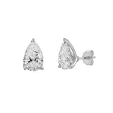 Bosc 14K White Gold Lab Grown Pear Shaped Solitaire Diamond Earrings - 2.00 Cts