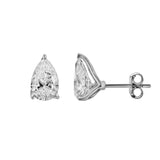Bosc 14K White Gold Lab Grown Pear Shaped Solitaire Diamond Earrings - 2.00 Cts