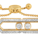 Hexagonal Kinetic Slider Bolo Adjustable Diamond Bracelet in 14K Yellow Gold