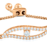 Mandorla Bolo Adjustable Diamond Bracelet in 14K Rose Gold