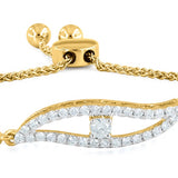 Mandorla Bolo Adjustable Diamond Bracelet in 14K Yellow Gold
