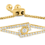 Geometric Bolo Adjustable Diamond Bracelet in 14K Yellow Gold