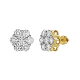 Meadow 14K Yellow Gold Cluster Lab Grown Diamond Unisex Earrings - 3.62 Cts