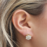 Meadow 14K Yellow Gold Cluster Lab Grown Diamond Unisex Earrings - 3.62 Cts