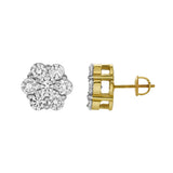 Meadow 14K Yellow Gold Cluster Lab Grown Diamond Unisex Earrings - 3.62 Cts