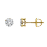 Meadow 14K Yellow Gold Cluster Lab Grown Diamond Unisex Earrings - 0.21 Cts