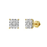 Nova 14K Yellow Gold Cluster Lab Grown Diamond Unisex Earrings - 0.72 Cts