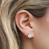 Meadow 14K Yellow Gold Cluster Lab Grown Diamond Unisex Earrings - 1.05 Cts