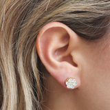 Meadow 14K Yellow Gold Cluster Lab Grown Diamond Unisex Earrings - 1.76 Cts