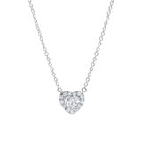 Delara 14K White Gold Lab Grown Diamond Heart Necklace – 0.55 ct