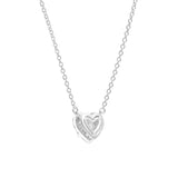 Delara 14K White Gold Lab Grown Diamond Heart Necklace – 0.55 ct