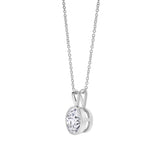 Astral 14K White Gold Round Lab Grown Diamond Pendant - 1 Ctw