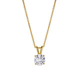 Lucent 14K Yellow Gold Round Lab Grown Diamond Pendant - 1 Ctw