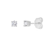 Valeria 14K White Gold Lab Grown Round Solitaire Diamond Earrings - 0.2 Ct