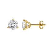 Ellipse 14K Yellow Gold Lab Grown Round Solitaire Diamond Earrings - 2.14 Cts