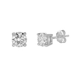 Silla 14K White Gold Lab Grown Round Solitaire Diamond Earrings - 1 Cts