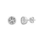 Uyarak 14K White Gold Lab Grown Round Solitaire Diamond Earrings - 1.5 Cts