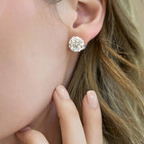 Leanne 14K White Gold Round Lab Grown Diamond Stud Earrings – 10 cts