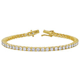 15Luv 10K Yellow Gold Lab Grown Diamond Tennis Bracelets - 6 Carats