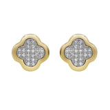 Clover Stud 10K Yellow Gold Diamond Earrings 0.21 ct. tw.