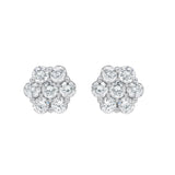 Grace 14K White Gold Flower Cluster Diamond Earrings - 1.49 Ct
