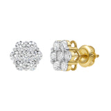 Classic Cluster Stud 14K Yellow Gold Diamond Earrings 2.03 ct. tw.