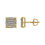 Vesper 10K Yellow Gold Cluster Diamond Unisex Earrings - 0.15 Cts