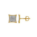 Deslumbrar 10K Yellow Gold Diamond Unisex Earrings - 0.11 Cts