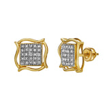 Riso 10K Yellow Gold Diamond Unisex Earrings - 0.2 Cts