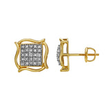 Riso 10K Yellow Gold Diamond Unisex Earrings - 0.2 Cts