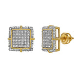 Lembrar 10K Yellow Gold Diamond Unisex Earrings - 0.32 Cts