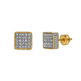 Pacato 10K Yellow Gold Diamond Unisex Earrings - 0.14 Cts