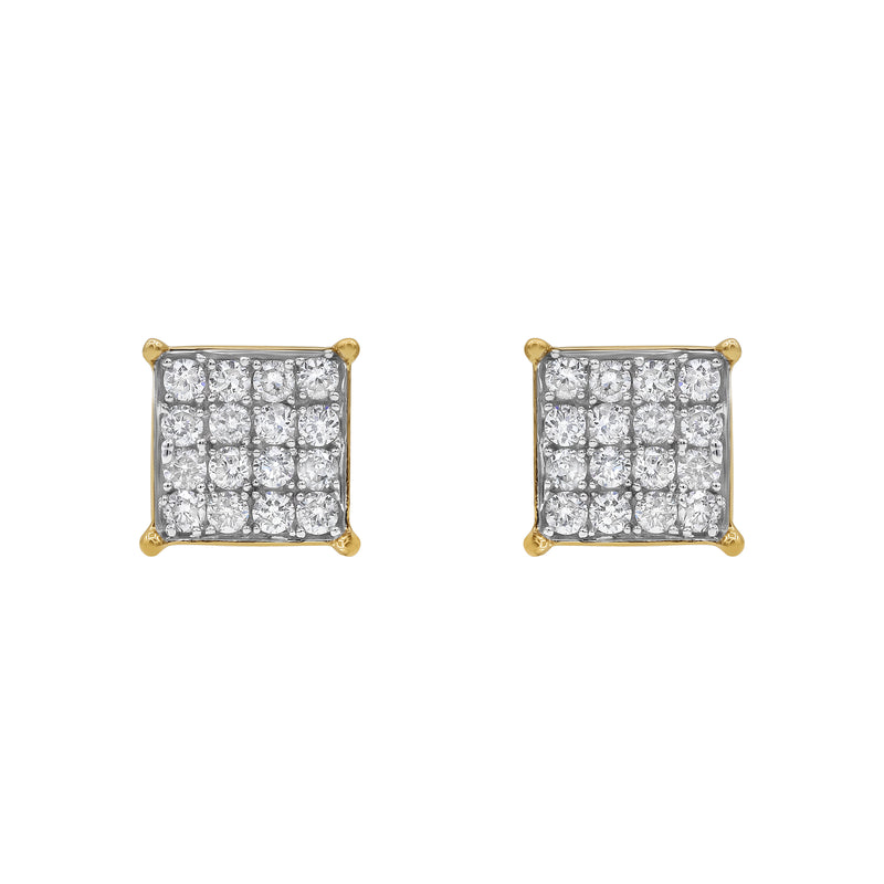 Square Prism 14K Yellow Gold Diamond Earrings 0.43 ct. tw.