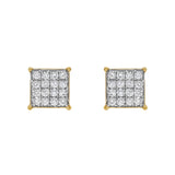 Symmetric Square 14K Yellow Gold Diamond Earrings 0.51 ct. tw.