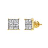 Symmetric Square 14K Yellow Gold Diamond Earrings 0.51 ct. tw.