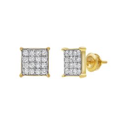 Symmetric Square 14K Yellow Gold Diamond Earrings 0.51 ct. tw.
