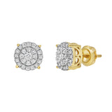 Concentric Circle 14K Yellow Gold Diamond Earrings 0.5 ct. tw.