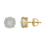 Concentric Circle 14K Yellow Gold Diamond Earrings 0.5 ct. tw.