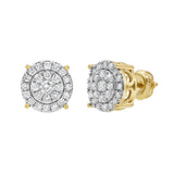 Nested Circle 14K Yellow Gold Diamond Earrings 1.01 ct. tw.