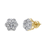 Mini Cluster Stud 10K Yellow Gold Diamond Earrings 0.08 ct. tw.