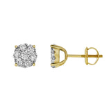 Ballmore 10K Yellow Gold Diamond Unisex Earrings - 0.5 Cts