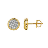 Isolde 10K Yellow Gold Cluster Diamond Unisex Earrings - 0.15 Cts