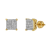 Orlithea XL 10K Yellow Gold Cluster Diamond Unisex Earrings - 0.34 Cts