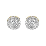 Majestic Flower 14K Yellow Gold Diamond Earrings 0.98 ct. tw.