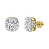 Majestic Flower 14K Yellow Gold Diamond Earrings 0.98 ct. tw.