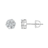 Blossom 14K White Gold Flower Cluster Lab Growd Diamond Earrings - 0.49 Ct