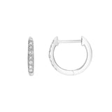 Elina 14K White Gold Diamond Huggie Hoop Earrings – 0.12 CTW