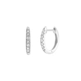 Elina 14K White Gold Diamond Huggie Hoop Earrings – 0.12 CTW